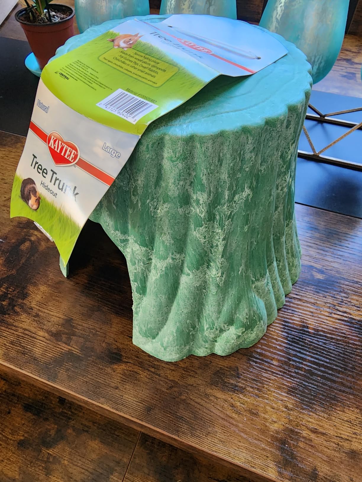 Kaytee Natural Tree Trunk Hideout for Rabbits and Guinea Pigs, Large customer photo 1