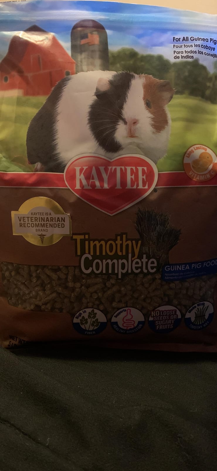 Kaytee Timothy Complete Guinea Pig Food with Timothy Hay, 5 Pounds | Supports digestion. Pelleted food for guinea pigs. guinea pig pellets, vitamin C, probiotics customer photo 2