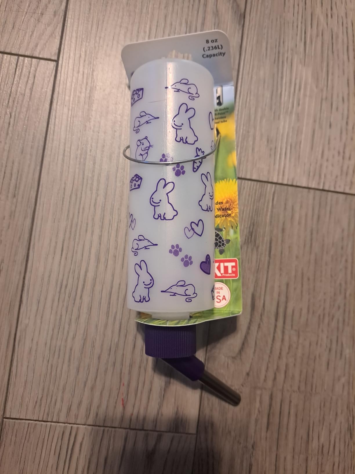 Lixit Standard Cage Water Bottles for Rabbits, Ferrets, Guinea Pigs, Hamsters, Rats, Mice and Other Small Animal's (8 Ounce, Purple) customer photo 2