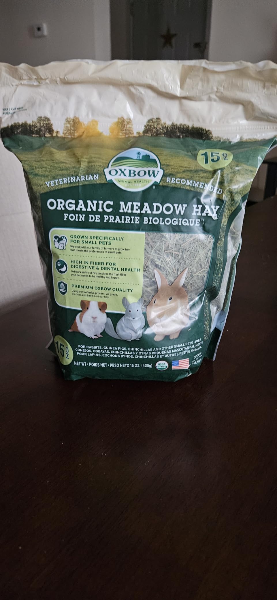 Oxbow Organic Meadow Hay, Rabbit & Guinea Pig Hay, Grown Specifically for Small Pets, High Fiber Bunny Supplies, Guinea Pig Accessories, Chinchilla Forage, Grown In The USA, 15 oz | Oxbow Meadow Hay, Bunny Hay For Rabbits, Guinea Pigs, Bunnies and Chinchillas, Hand-Sorted, De-Dusted, High Fiber customer photo 2