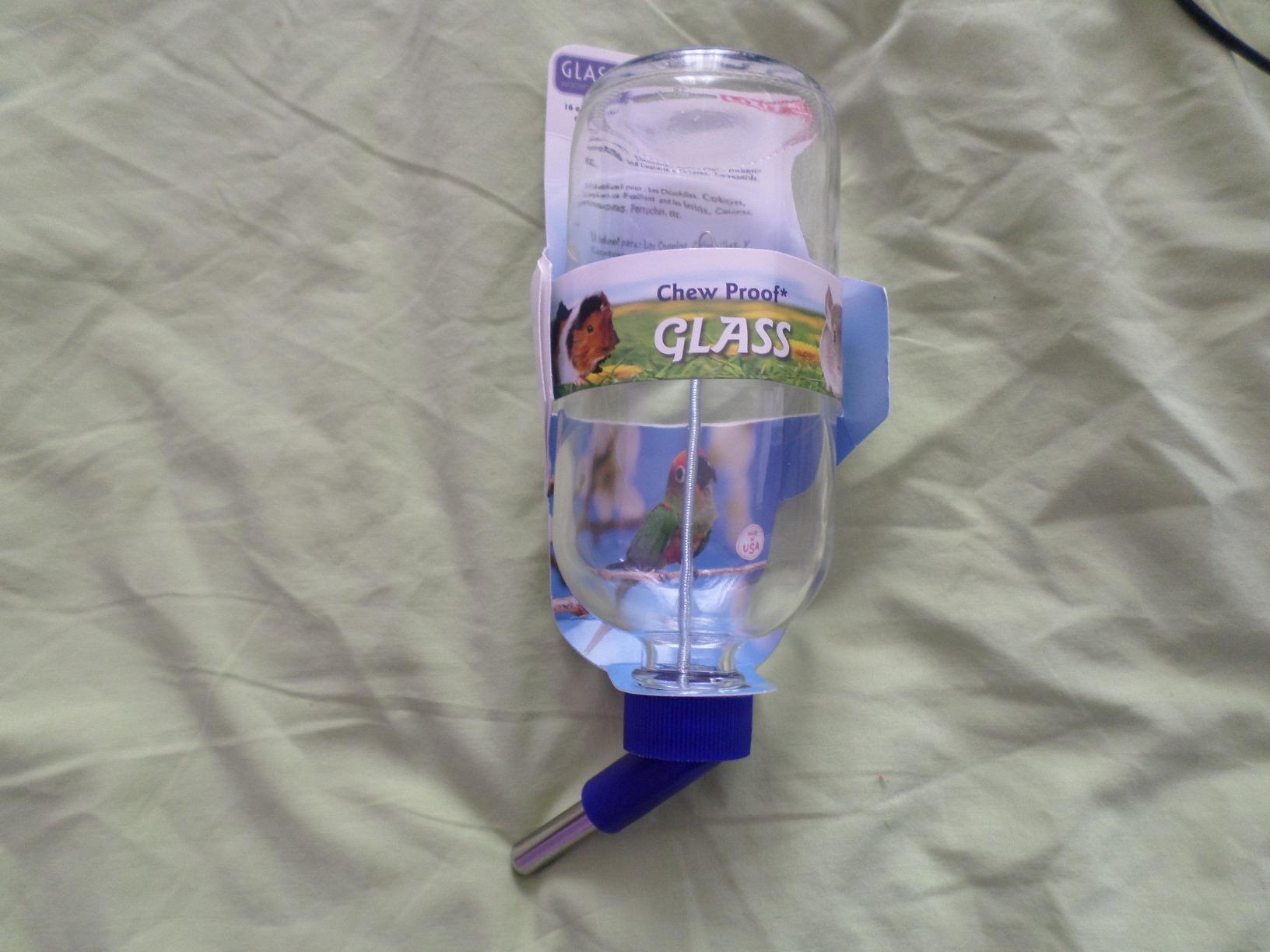 Lixit Glass Water Bottles for Small Animals and Birds (16oz), Clear (COMINHKR016337) customer photo 2