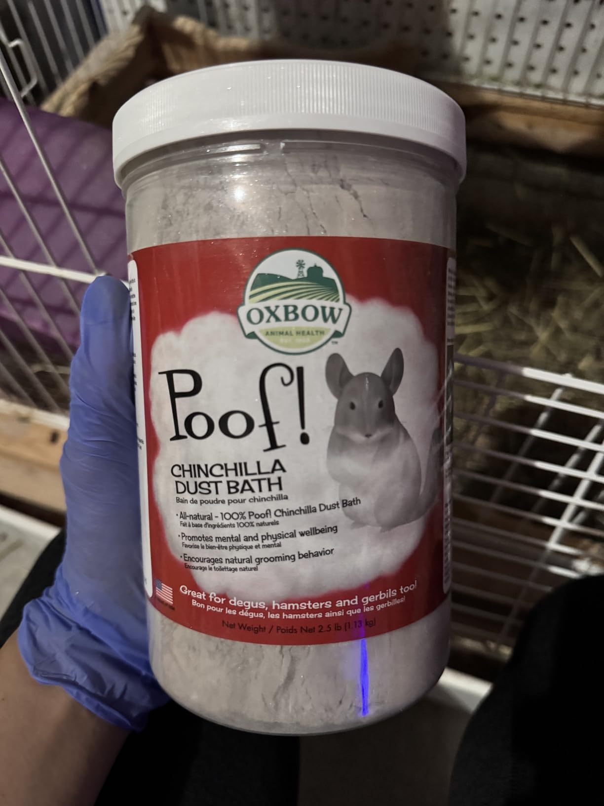 Oxbow POOF! Chinchilla Dust Bath, Natural Chinchilla Dust, USA, 2.5 lb | Blue Beauty, Dust For Chinchillas, Chinchilla Dust, Degus, Gerbils, Hamsters, Grooming, Coat Care, Small Pet Supplies customer photo 2