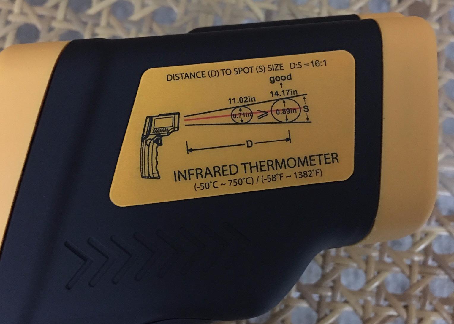 Etekcity Infrared Thermometer Laser Temperature Gun, -58°F to 1130°F | Adjustable Emissivity, MAX Display, Pizza Oven, BBQ, Meat, Candy, HVAC, Refrigerator, Non-Contact Temperature Measurement customer photo 1