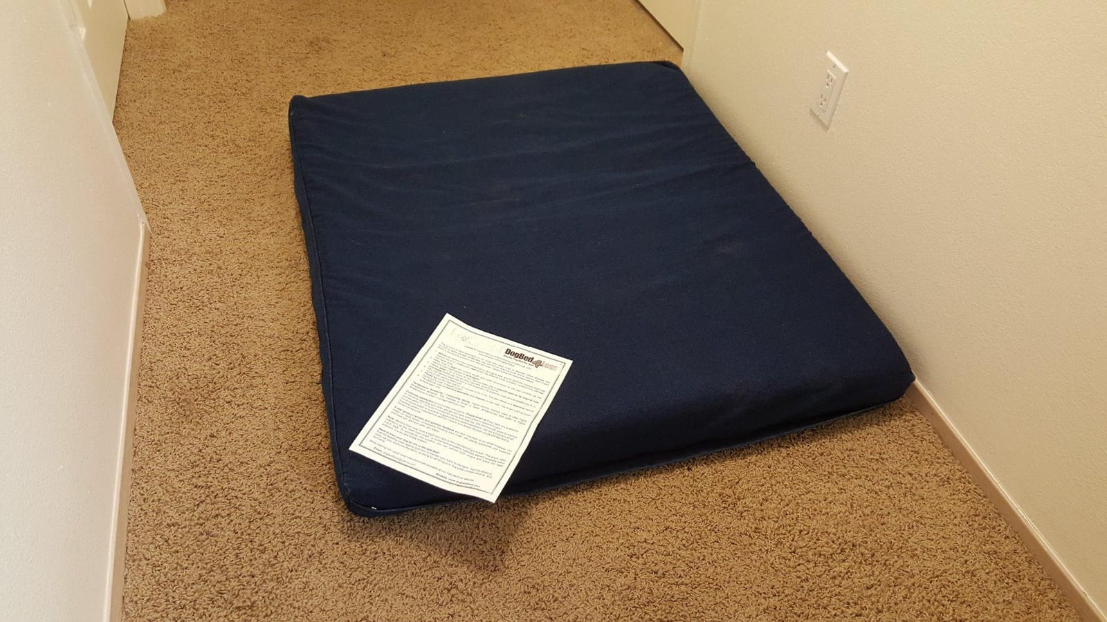 Dogbed4less Extra Large Orthopedic Memory Foam Dog Bed for Large Dogs with Durable Waterproof Internal Case, Removable Washable Denim Cover and Bonus Pet Bed Cover, 47X29X4 Fits 48X30 Dog Crate, Blue customer photo 1