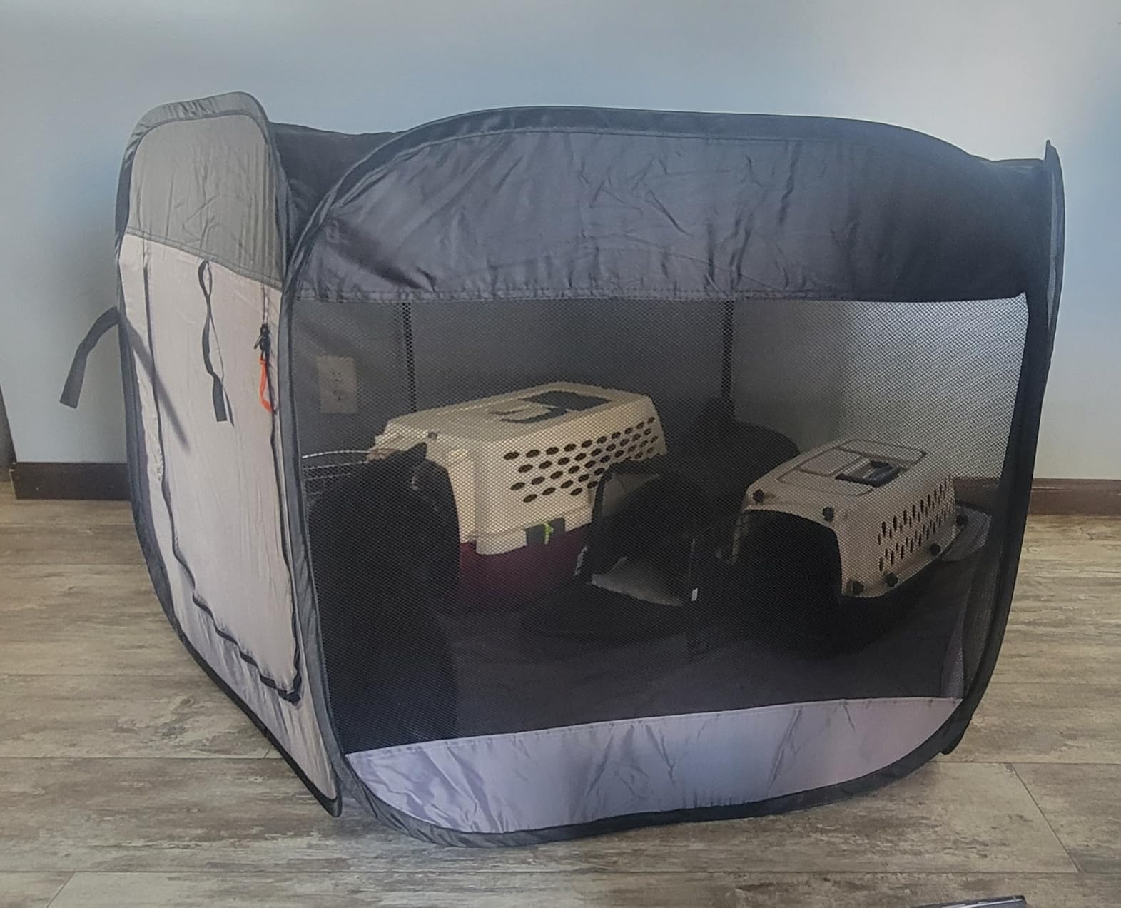 FurHaven Soft-Sided Dog & Cat Playpen, Portable Foldable Indoor & Outdoor Pet Playpen with Mesh Windows & Zippered Door, Gray, Extra Large customer photo 1