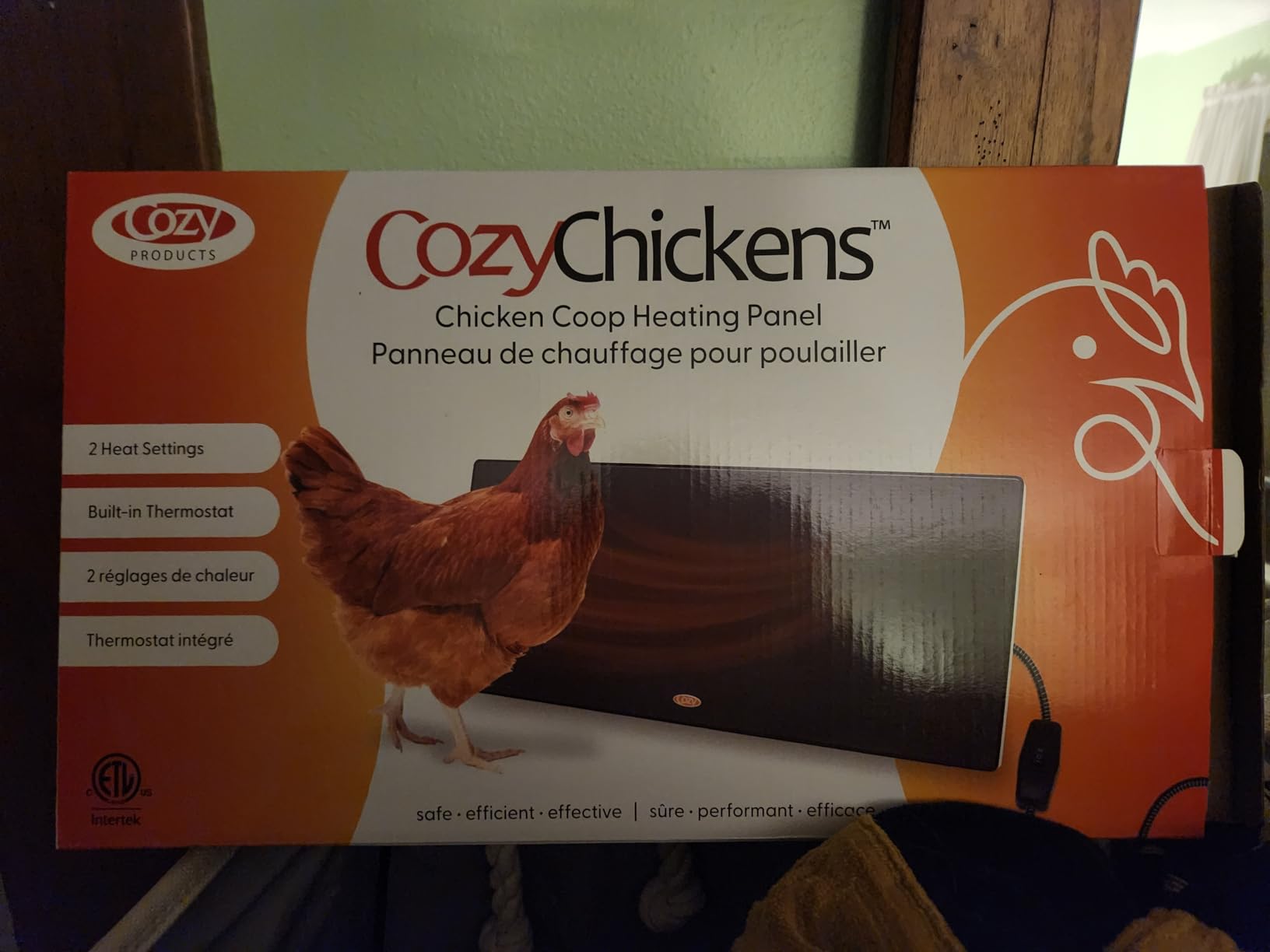 Cozy Products Cozy Coop, Chicken Coop Heater, Flat-Panel Radiant Heater with Thermal Protector, Energy-Efficient, Easy to Install, Ideal for Small Animals, 200 Watts, Black customer photo 1