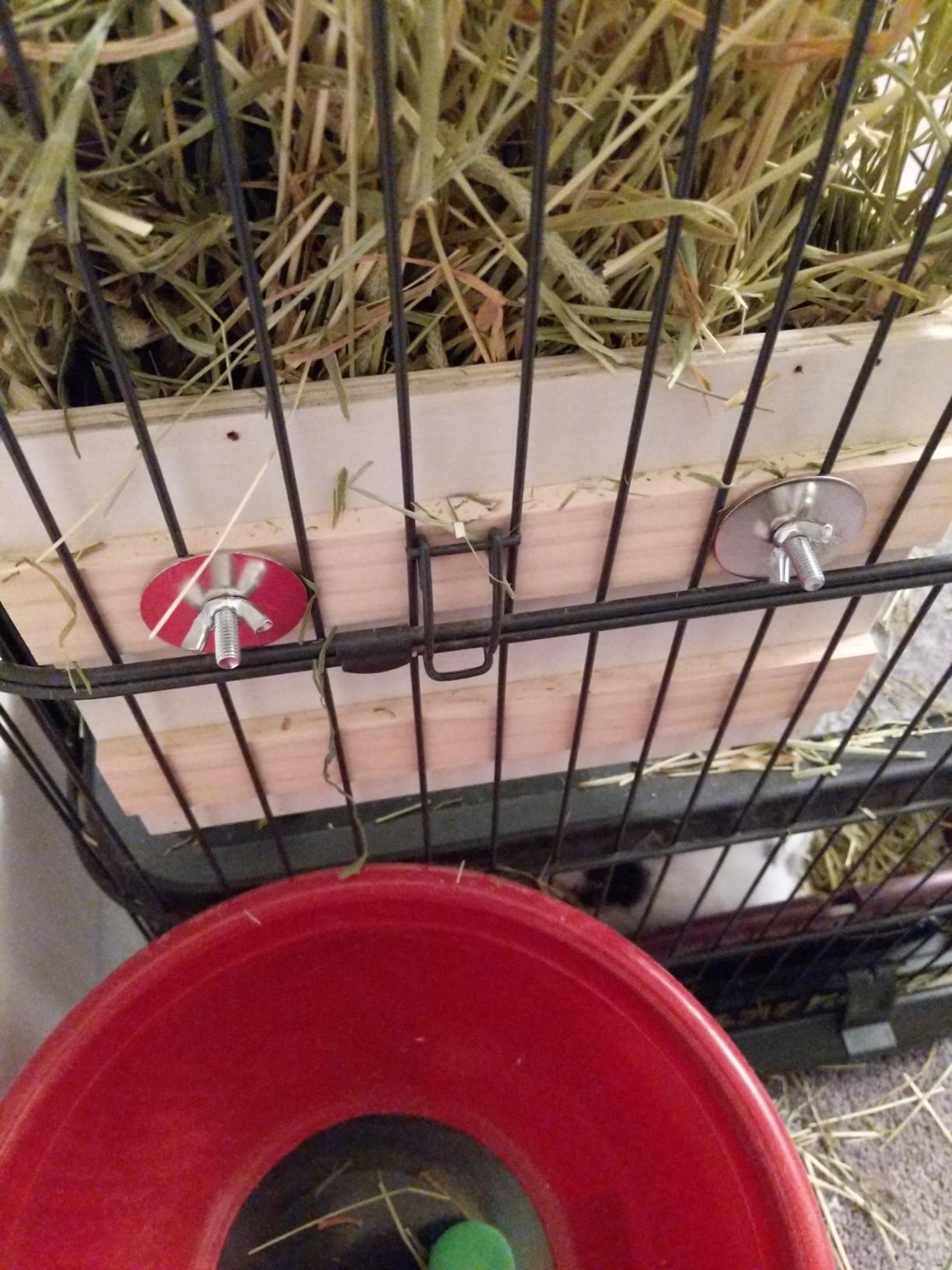 Niteangel Pet Wooden Hay Manger with Seat, Large Size, 9-7/8'' x 6-3/4'' x 8'' (Plywood) customer photo 1