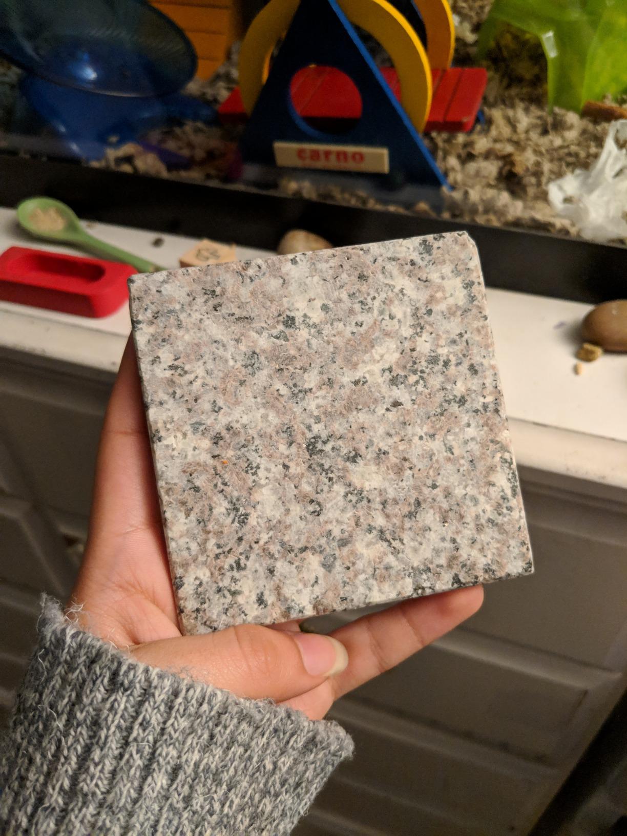 emours Hamster Chiller Cool Granite Stone Small Animal Supplies, 3.5 x 3.5 inch customer photo 1