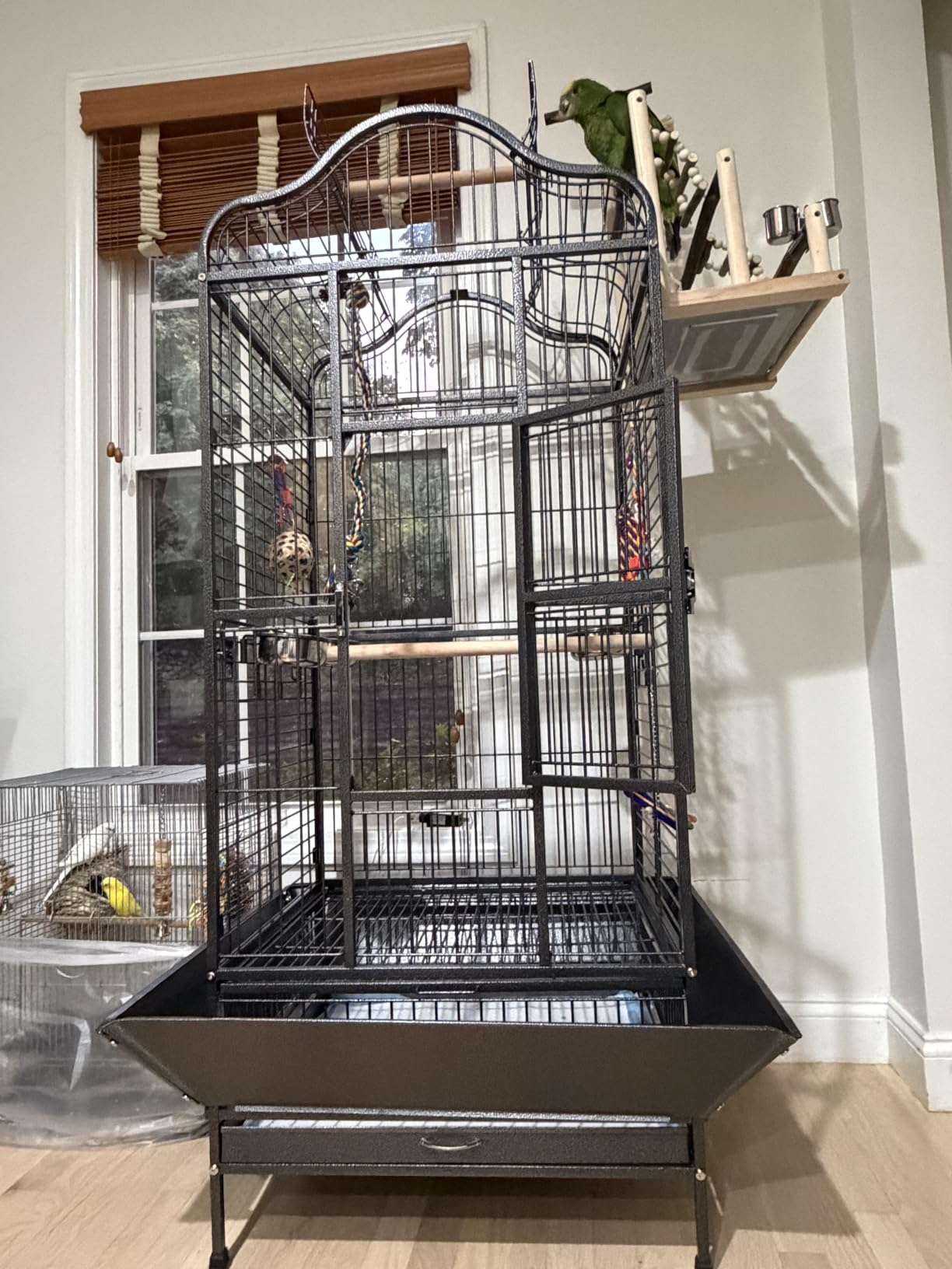 Yaheetech Extra Large Bird Cage 63'' Open Play Top Bird Cage for African Grey Parrots/Amazon Parrot/Caiques/Macaw with 360° Wheels customer photo 2
