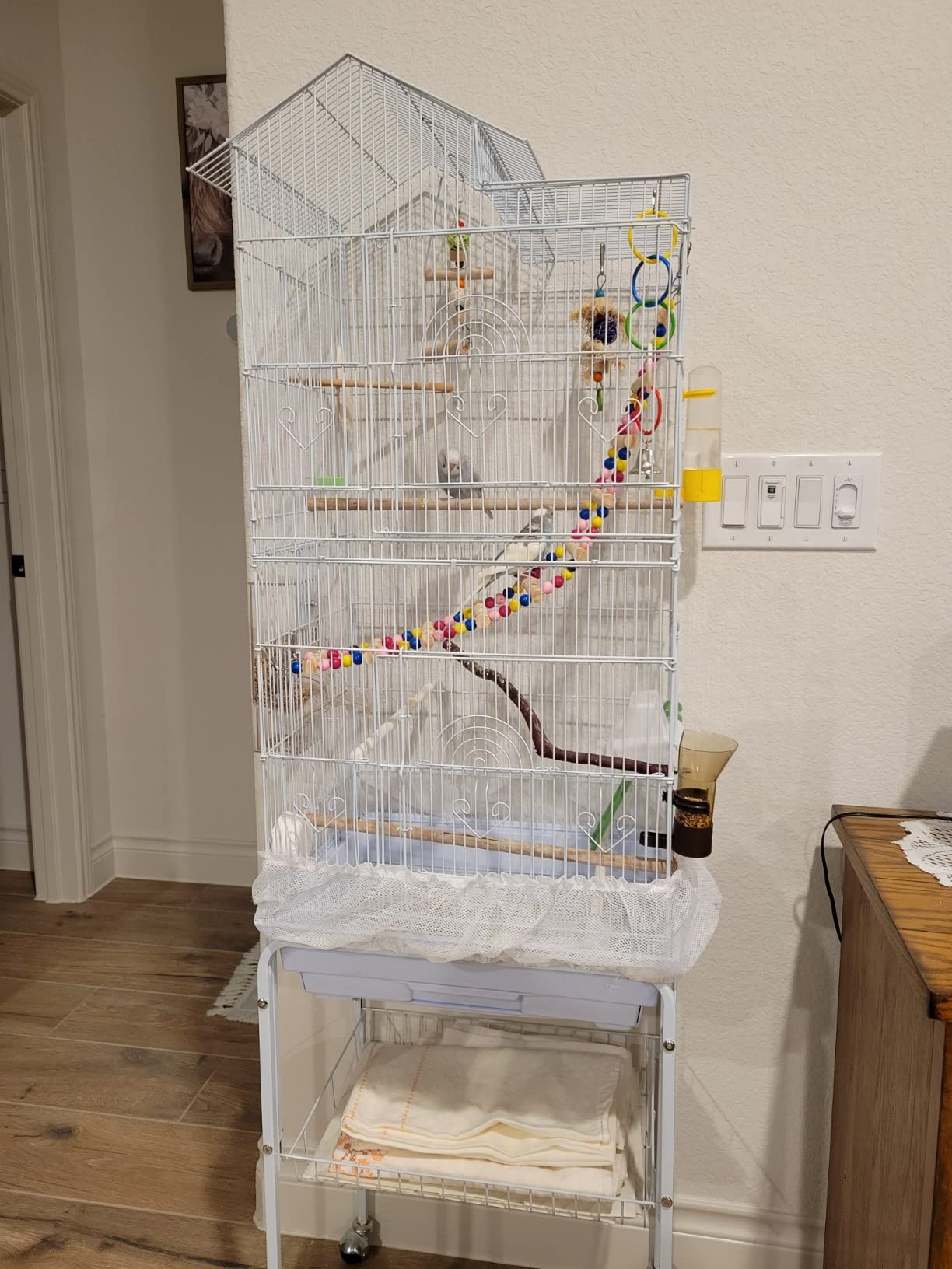 Yaheetech Bird Cage 64'' Medium Small Parrot Parakeet Bird Cages with Detachable Rolling Stand for Parrot Lovebirds Finches Parakeets Budgie Parrotlet Conures, Pet Flight Birdcage customer photo 2