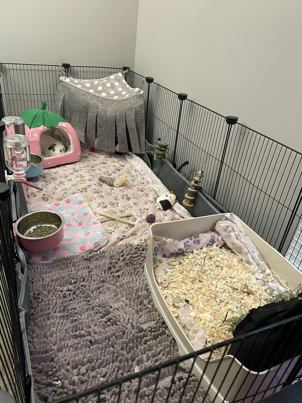 Niteangel Fleece Forest Corner Curtain Hideout Fun Hiding Spot for Ferrets Chinchillas Hedgehogs Dwarf Rabbits Guinea Pigs Syrian Hamster Rats (Gray) customer photo 1