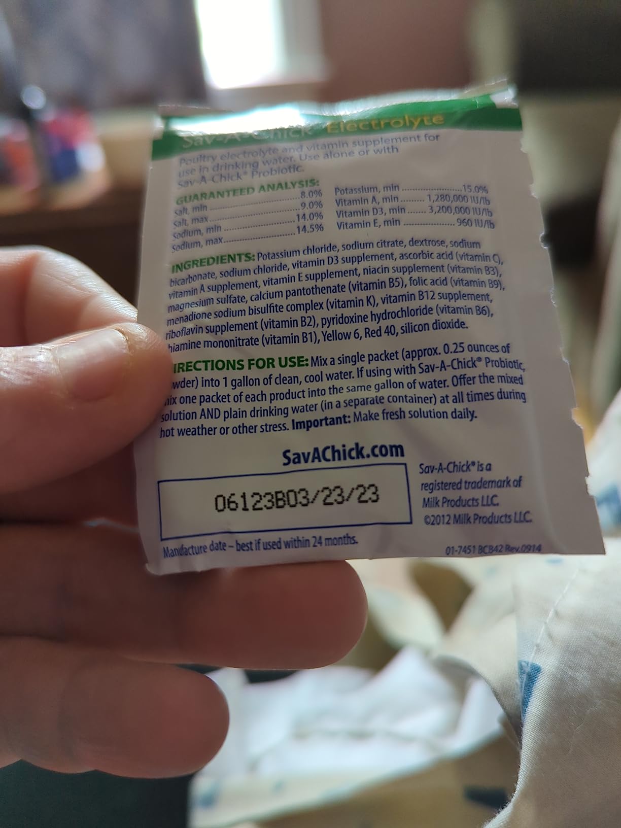 Poultry Electrolyte & Vitamin Supplement, .25-oz. customer photo 1