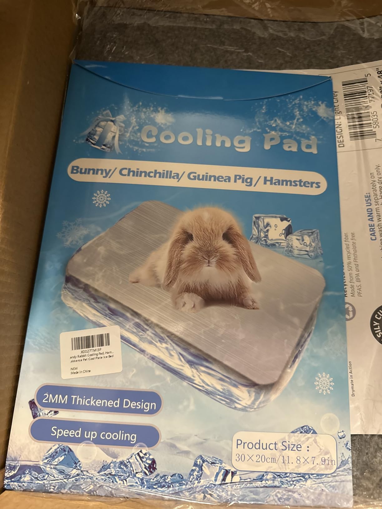Rabbit Cooling Pad, Hamster Cooling Mat for Rabbit Bunny Hamster Guinea Pig & Other Small Pets Stay Cool - Pet Cool Plate Ice Bed customer photo 1