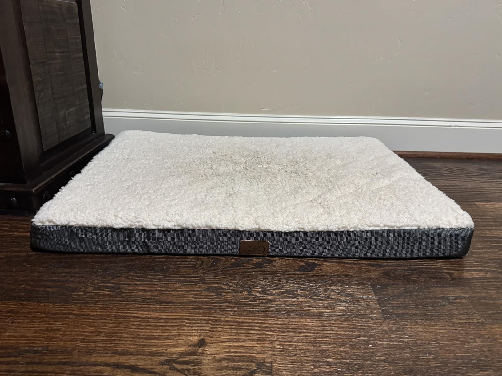 Bedsure XL Dog Bed, Extra Large Pet Bed with Comfy Sherpa,44x32in Grey | Orthopedic Egg Crate Foam,Comfort Support Flat Rectangle Pet Mat,Non-Slip Bottom,Removable Cover,For Extra Pet Up to 80 lbs customer photo 1