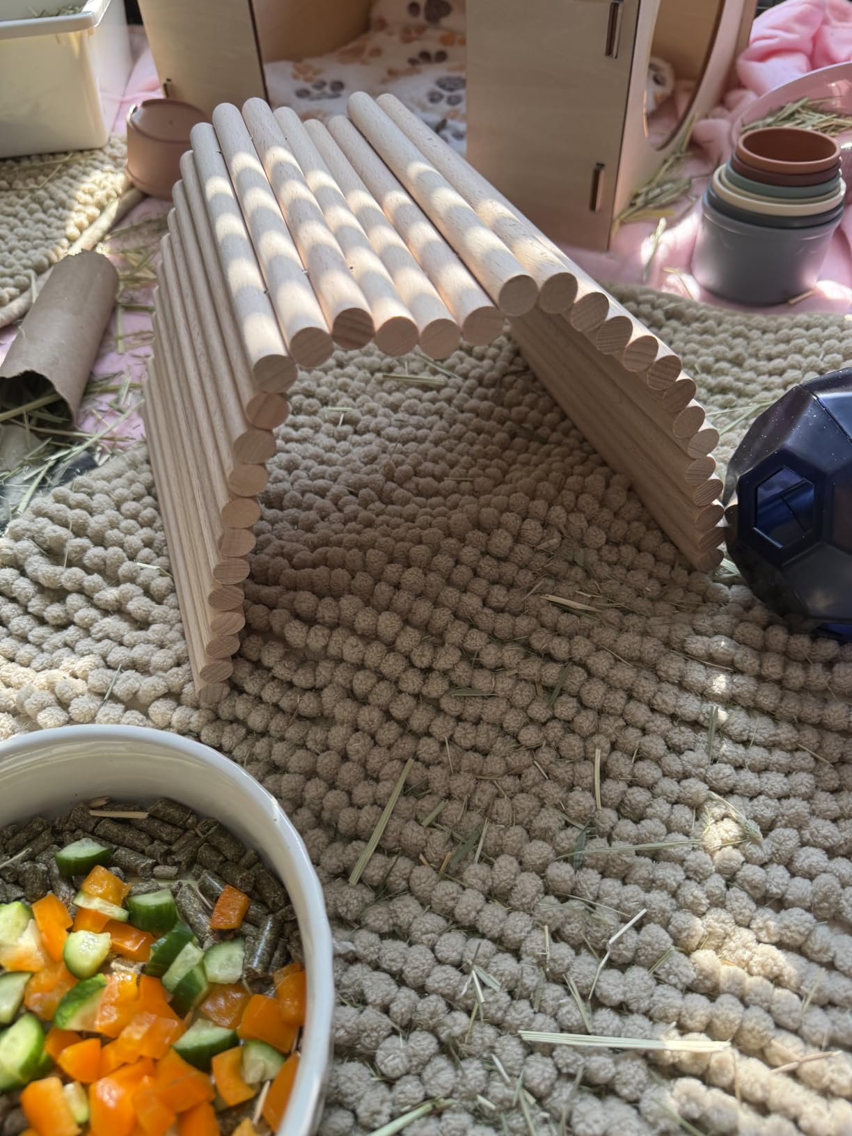 Niteangel Hamster Climbing Ladder Wooden Suspension Bridge for Guinea Pigs Rats Hedgehog Gerbils Mouse Sugar Glider and Other Small Animals (Medium) customer photo 1