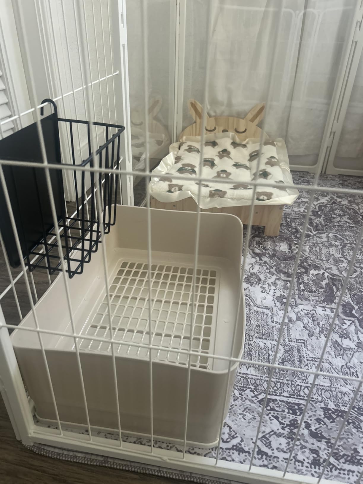 BWOGUE Large Rabbit Litter Box, Bunny Litter Box with Drawer, White | Potty Trainer Corner Bedding, Pull-Out Drawer Tray, Elevated Grate, Cage-Fixing Buckles, Stain- & Odor-Resistant Plastic customer photo 1