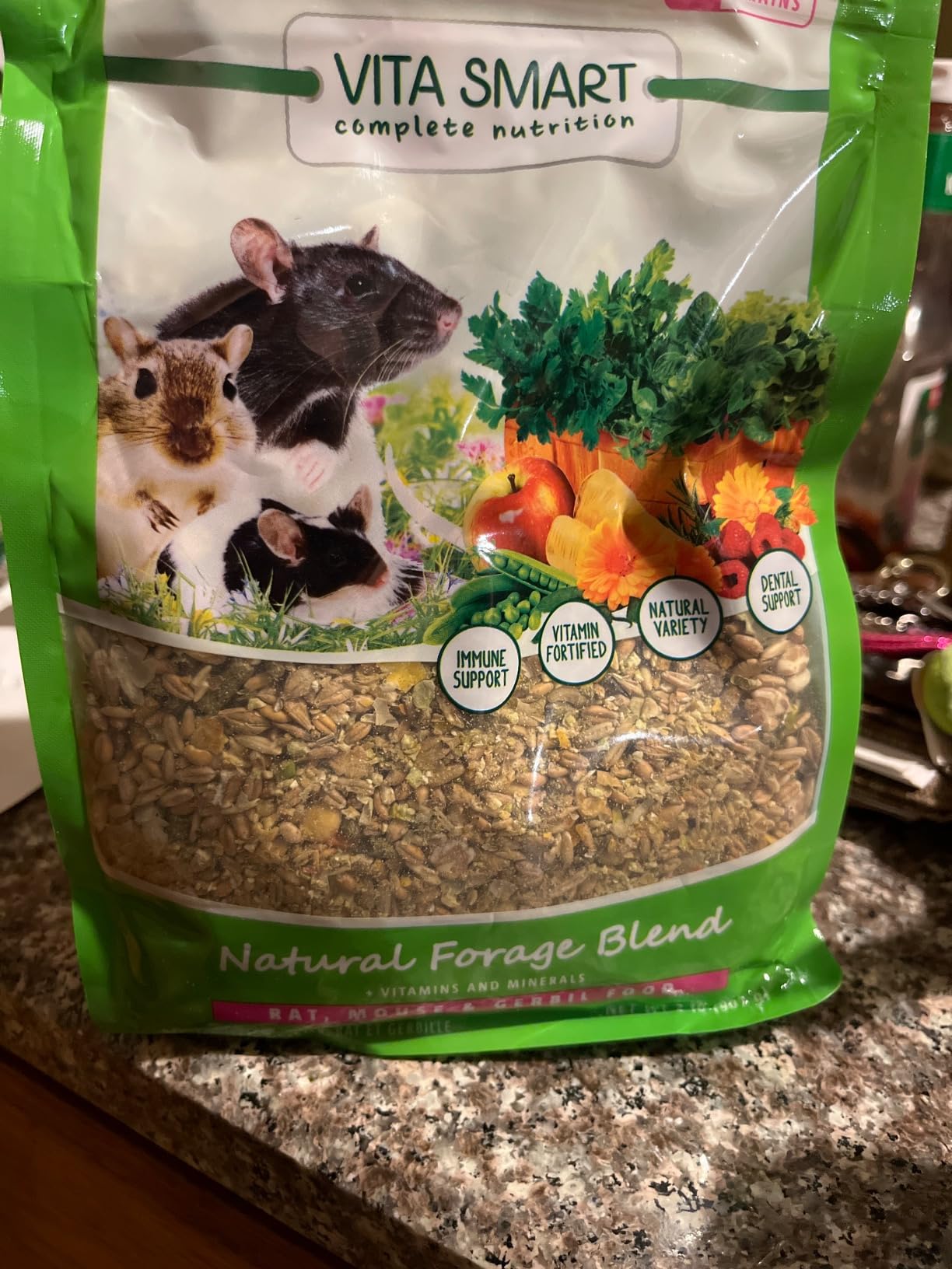 Vitakraft Vita Smart Rat Mouse and Gerbil Food 2 lb Bag with Wholesome Daily Nutrition Premium Seeds Grains Vegetables Fruits Fortified with Essential Vitamins Minerals for Small Pet Health customer photo 2