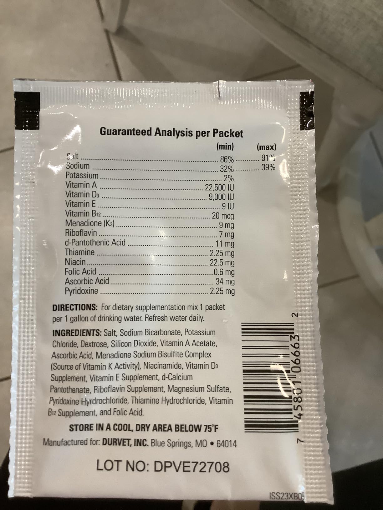 Durvet 6 Pack of Vitamins and Electrolytes for Poultry, 5 Grams, Makes 6 Gallons customer photo 1