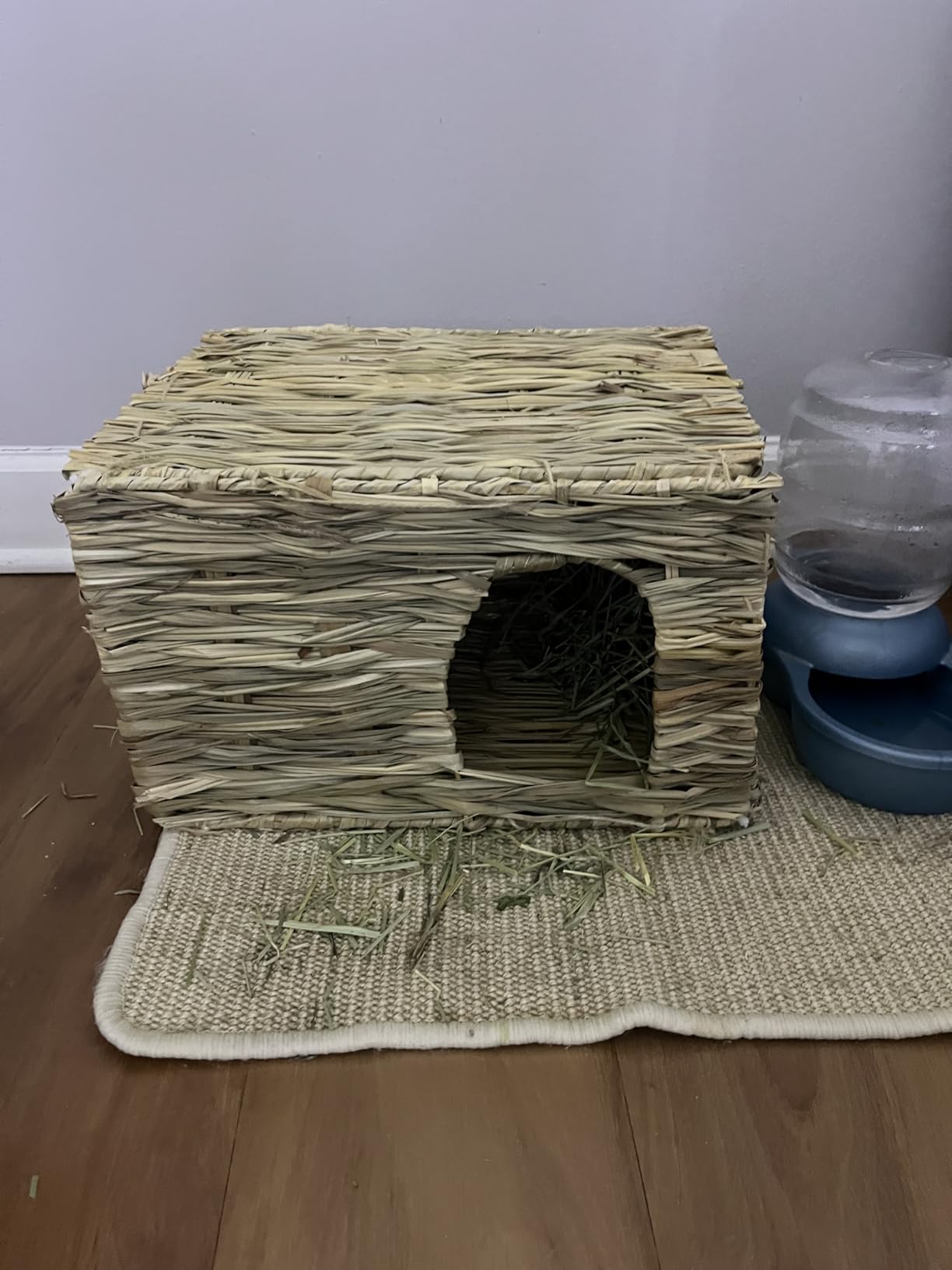 BWOGUE Extra Large Grass House for Rabbits, Crafted Natural Grass Hideaway | Hand Crafted Rabbit Grass House, Foldable Bed Hut customer photo 1