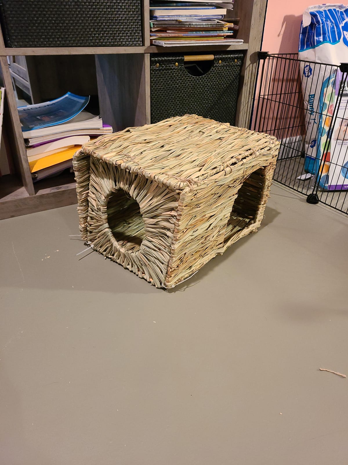 BWOGUE Extra Large Grass House for Rabbits, Crafted Natural Grass Hideaway | Hand Crafted Rabbit Grass House, Foldable Bed Hut customer photo 2