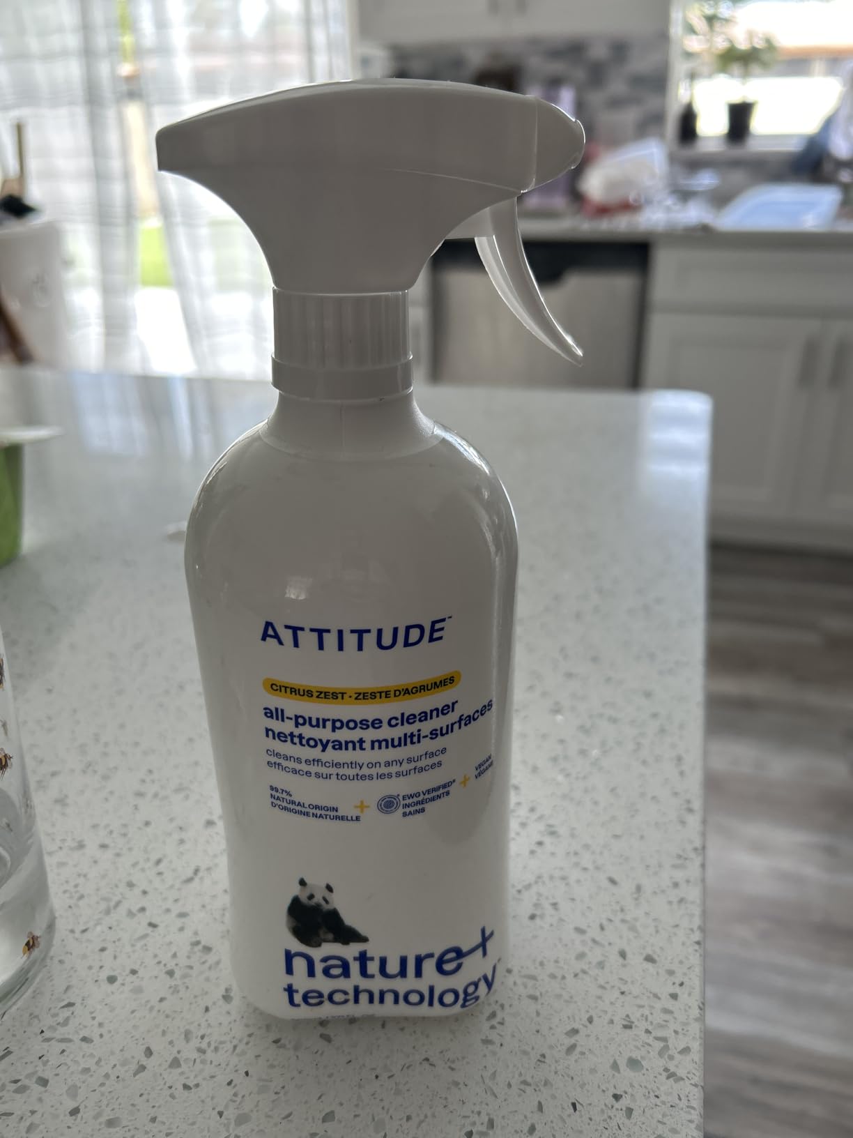 ATTITUDE All Purpose Cleaner Spray, EWG Verified, Vegan, Made with 94% Plant-Based Ingredients, Streak-Free for Kitchen, Bathroom, Glass & More, Unscented, 27.1 Fl Oz customer photo 1