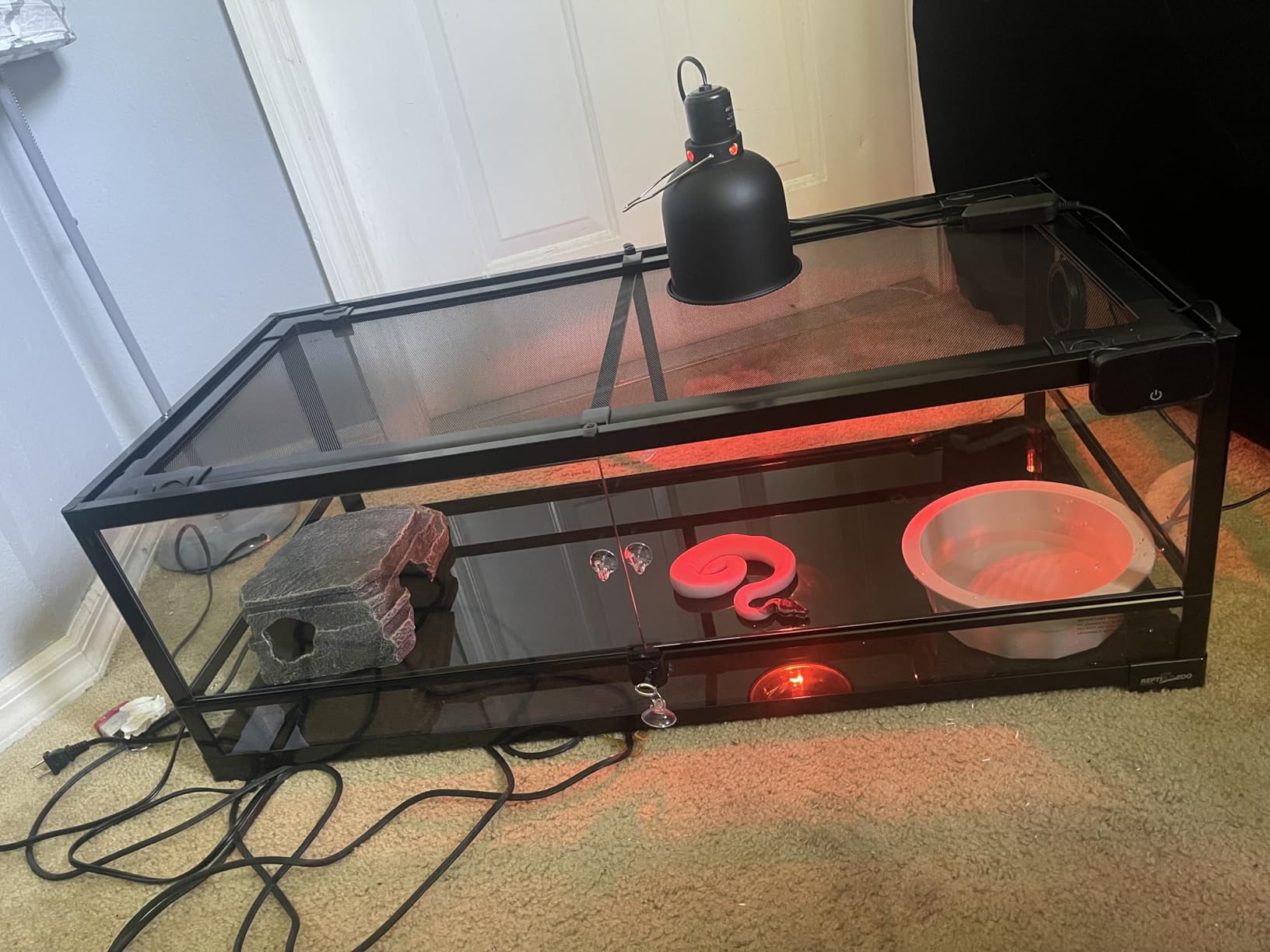 REPTI ZOO Full Glass 35 Gallon Reptile Tank, Front Opening Wide & Low Reptile Terrarium 36