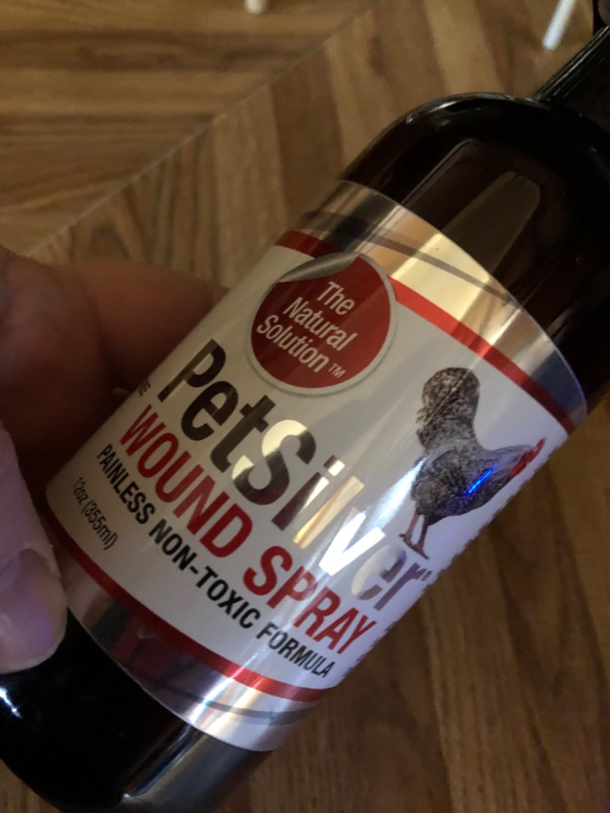 Chicken Wound Spray, Silver Spray for Wounds, USA Made, 12 fl oz | Chicken Care for Pecking, Bumblefoot, Skin Treatment, Natural Antibiotic, Poultry Wound Spray, Chicken First Aid, Made in USA customer photo 1