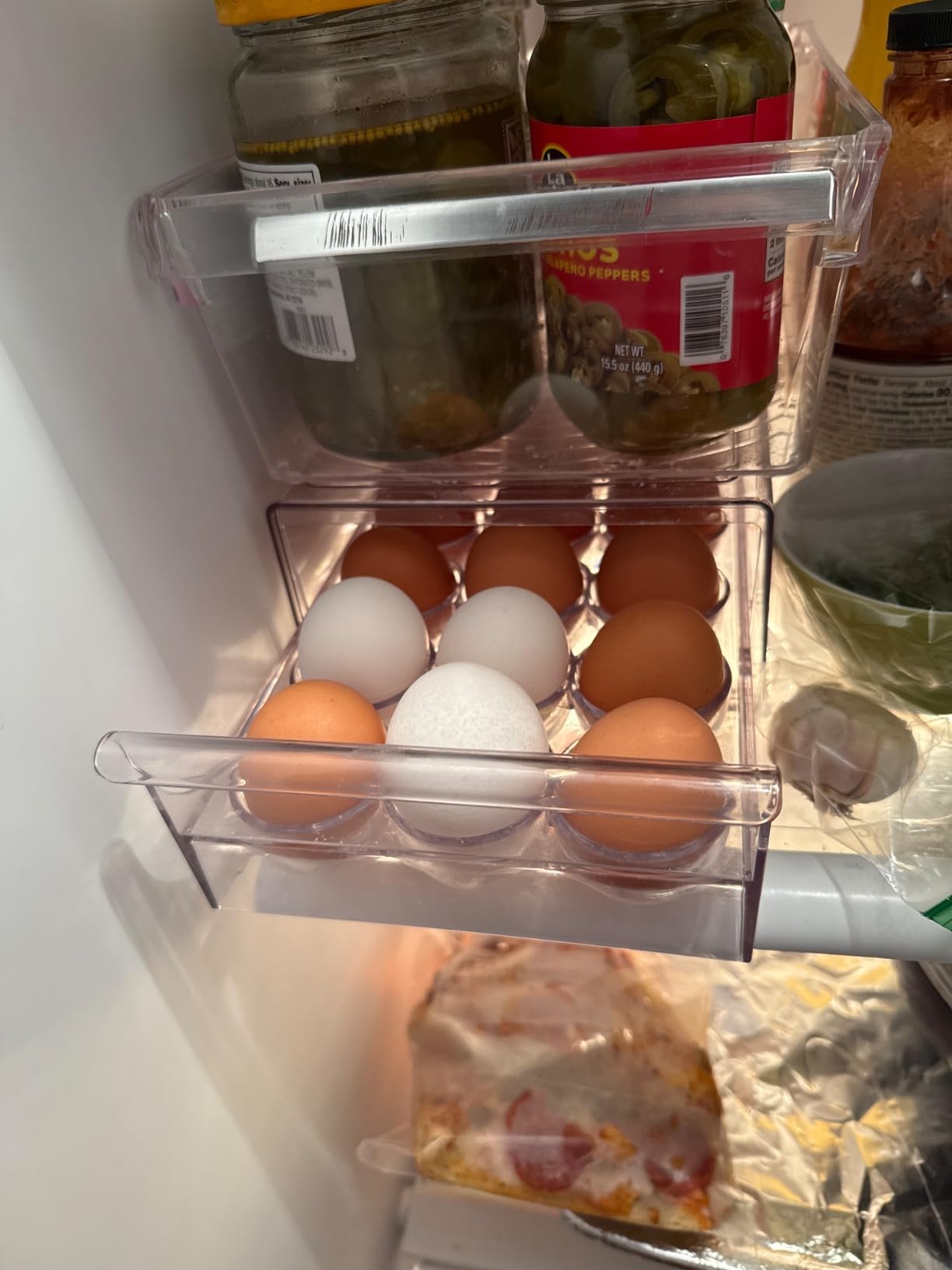 Ettori Egg Container for Refrigerator BPA Free Refrigerator Organizer Bins,Stackable Egg Holder for Refrigerator,18 Egg Tray,Clear customer photo 2