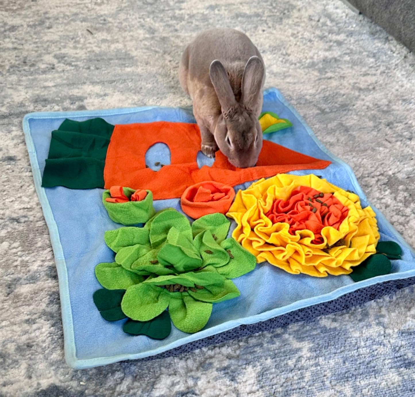 Rabbit Snuffle Mat, Bunny Foraging Feeding Toy for Small Pet | Small Animal Enrichment Toy Washable Feeding Mat for Guinea Pig Chinchilla Hedgehog Ferret customer photo 1