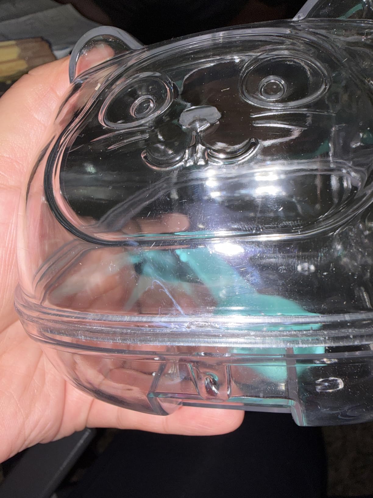 lazYYzal Hamster Bathtub, Hamster Bathroom, Small Animal Habitat Décor, Sand Bath Container Transparent Beds, Sand Bath Box for Small Pet Animals Cage Accessories (S) customer photo 2