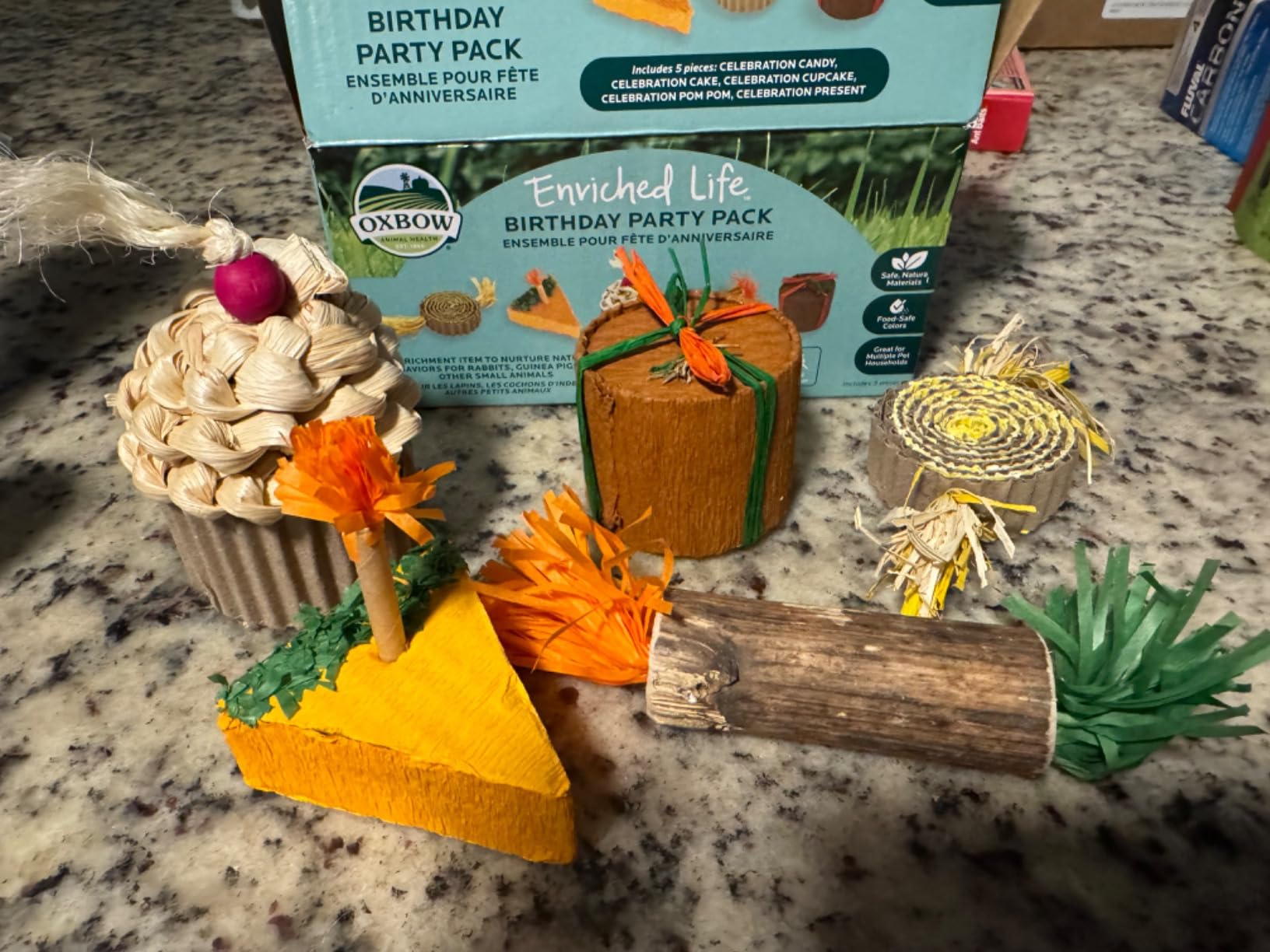 Oxbow Birthday Party Pack, Rabbit & Guinea Pig Toys, Bunny Enrichment Toys | Rabbit Chew Toys, Guinea Pig Enrichment, Guinea Pig Chew Toys, Rabbit Enrichment, Natural Materials, Small Pet Accessories customer photo 2