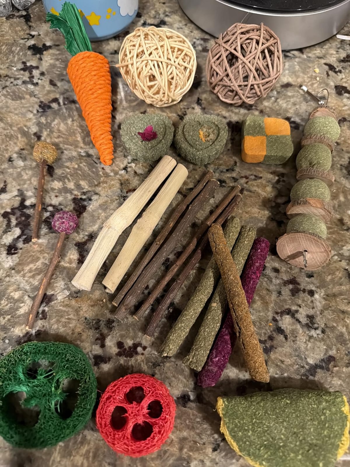 Bunny Toys for Rabbits Hamster/Guinea Pig Toys Natural Timothy Hay Sticks | Timothy Hay Sticks chew Treats and Balls Toys for Rabbit, Bunny, Chinchilla, Guinea Pig, Hamster, Rabbit Teeth Care customer photo 2