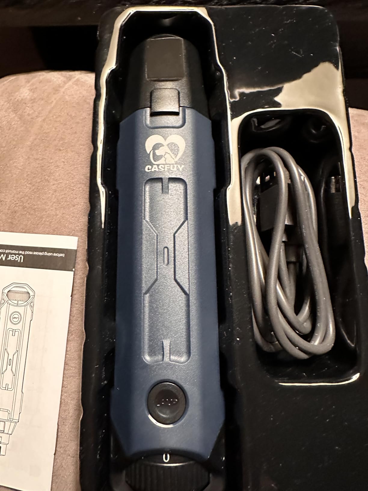 Casfuy 6-Speed Dog Nail Grinder - Newest Enhanced Pet Nail Grinder Super Quiet Rechargeable Electric Dog Nail Trimmer Painless Paws Grooming & Smoothing Tool for Large Medium Small Dogs (Blue) customer photo 2