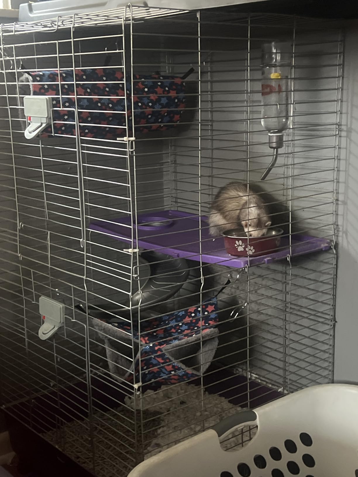 petonfun Ferret Rat Hammock Tunnel for Cage Guinea Pig Hideout Toy Bed,Blue | 2 Pack Set, Large Size, Suitable for Most Small Animal, Double Sided, Wide Chinchilla Cage Accessories to Hide,Durable & Soft customer photo 1