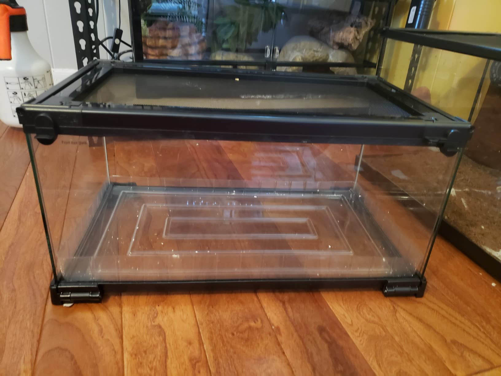 Zilla QuickBuild Reptile 10 Gallon Glass Terrarium Habitat with Bedding Tray For Geckos, Snakes, Lizards, Frogs, Turtles, and Tortoises, 20