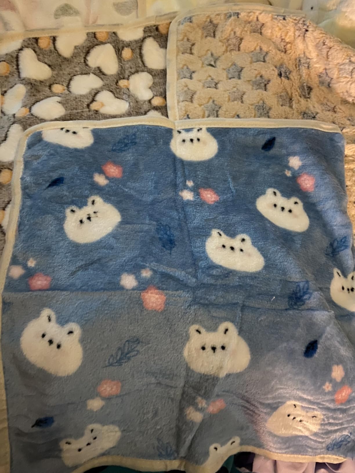 CUSOZWO Guinea Pig Bedding Mat 6 Pack, Soft Fleece Small Pet Blankets | Washable Small Animal Cage Liners Sleep Mat Accessories for Rat, Rabbit, Hamster, Hedgehog (13.7x13.7in) customer photo 1