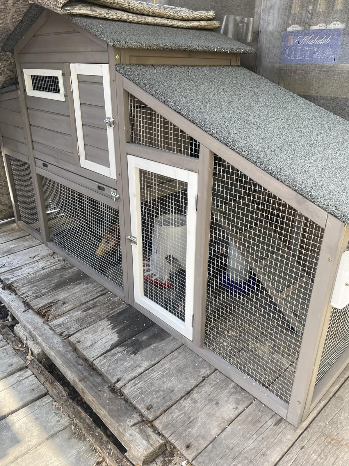Chicken Coop Large Wooden Chicken Tractor - with Wheels Waterproof Outdoor Hen House Poultry Cage Back Yard Chicken Coops with Run, Laying Boxes, and Removable Tray, for Chickens, Ducks, Rabbits customer photo 2