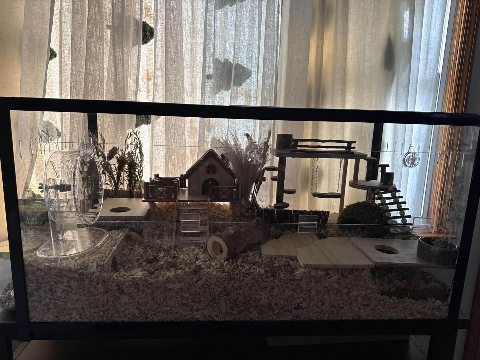 BUCATSTATE Hamster Cage Metal 2.0 - Large Hamster Enclosure Stackable with Top Access Easy Assemble 39.3L*19.7W*20.6H Inches Dwarf Syrian Hamster Tank for Gerbil, Mouse, Rat (774sq inch Black) customer photo 1