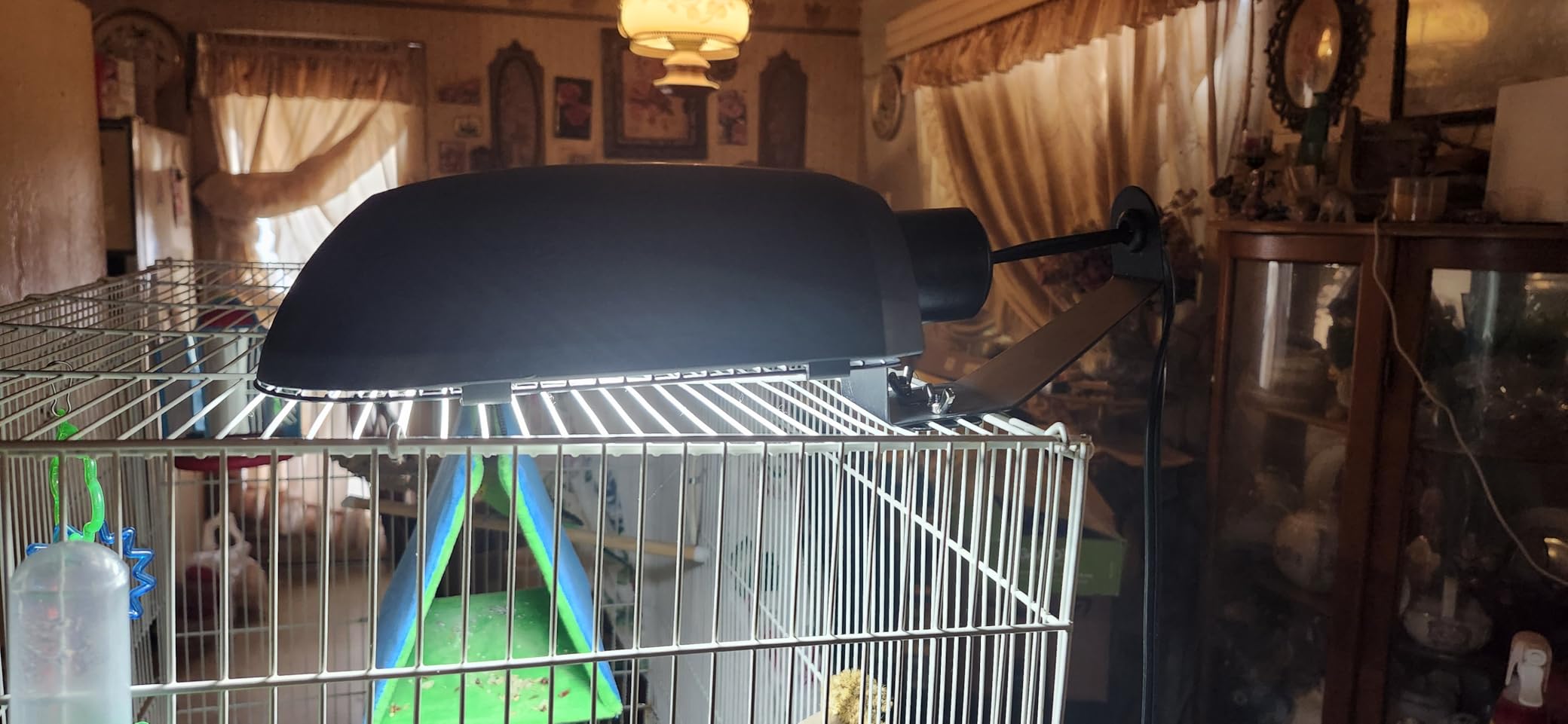 Bird Cage Light Fixture Combo Kit, AvianSun Lamp Hood with 2.4% UVB UVA 20W Compact Fluorescent Bulb for All Kinds Captive Birds customer photo 2