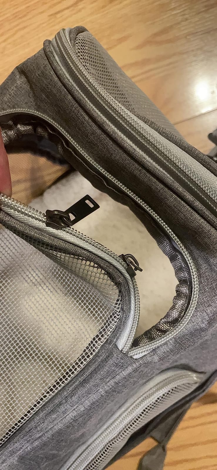 kathson Small Animal Carrier Bag, Guinea Pig Rabbit Travel Carrier Breathable Mesh Window Pet Portable Hand Bag for Hamster Bird Bunny Bearded Dragon Kitty and Etc (Grey) customer photo 1