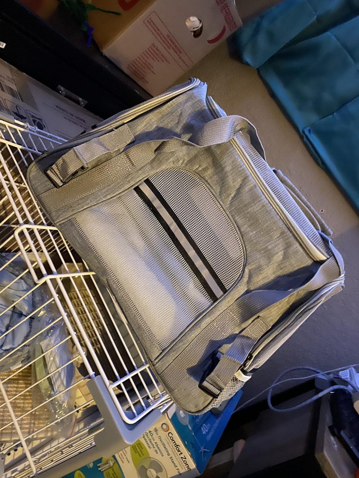 kathson Small Animal Carrier Bag, Guinea Pig Rabbit Travel Carrier Breathable Mesh Window Pet Portable Hand Bag for Hamster Bird Bunny Bearded Dragon Kitty and Etc (Grey) customer photo 2