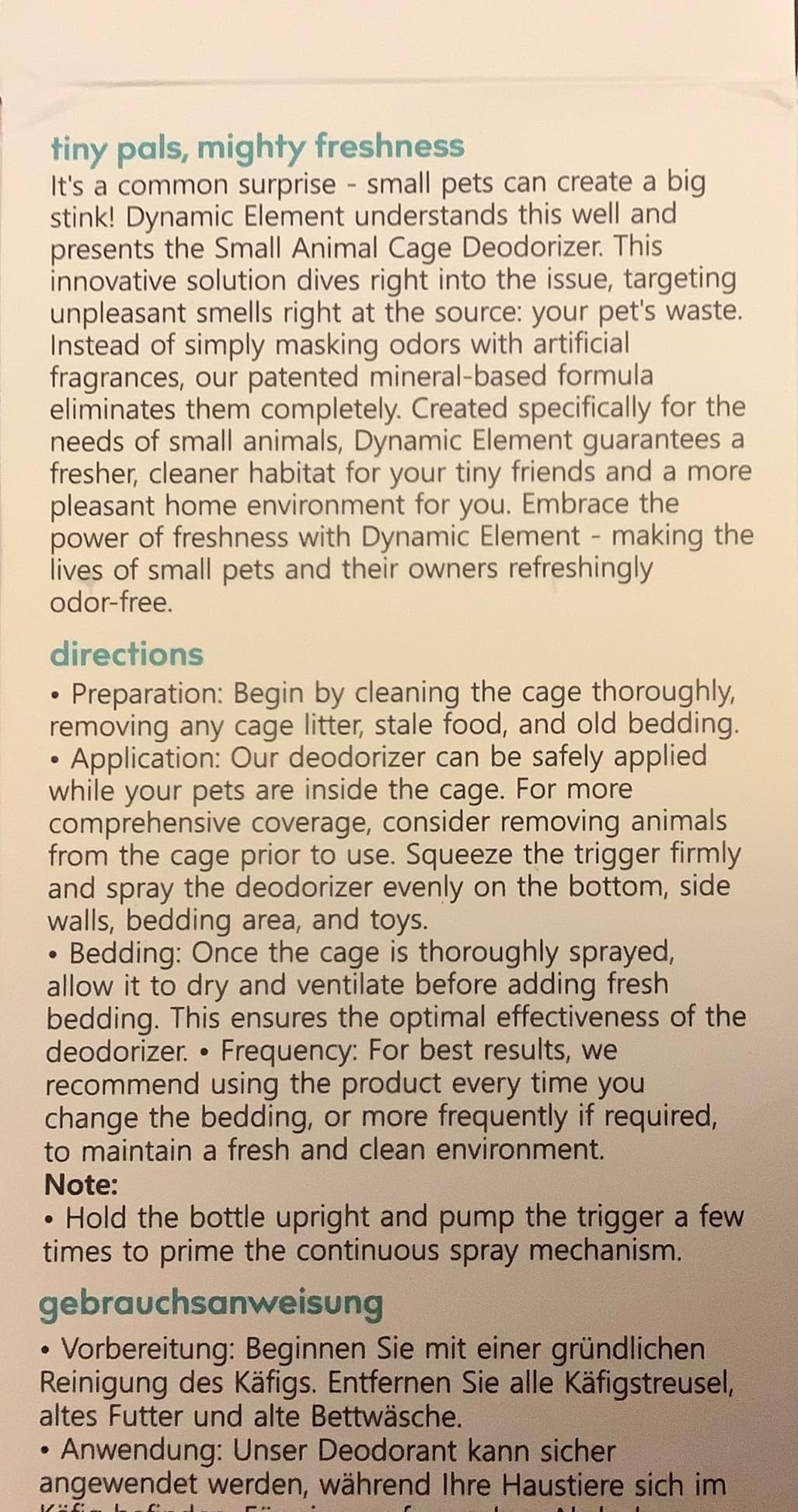 Small Animal Cage Deodorizer Spray, Unscented, 9 Fl Oz | Mineral-Based, Safe for Pets, Tackles Urine & Odors, For Hamster, Guinea Pig, Chinchilla & Rabbit Cages customer photo 2