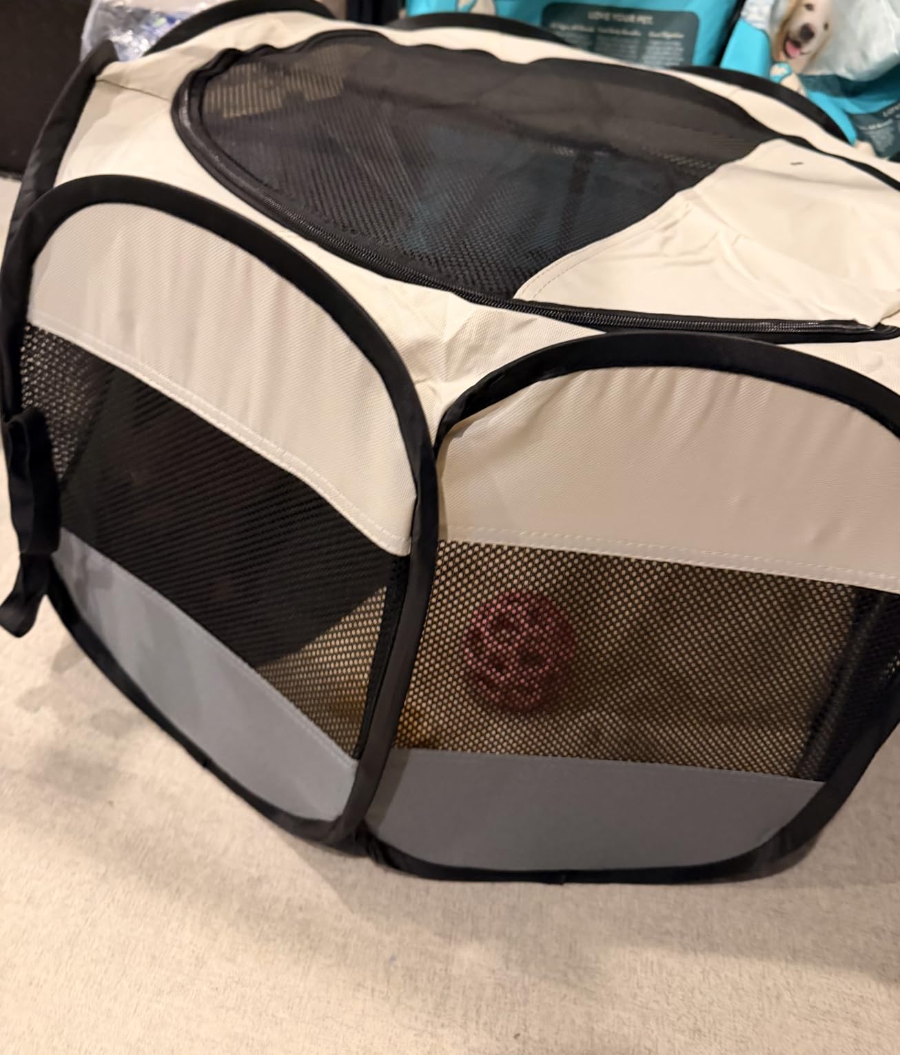 Siedihit Dog Cat Playpen, Puppy Pet Playpen Indoor for Small Dog Crate Tent Cage Outdoor, Portable Pop Up Dogs Enclosure Kennel with Carrying Case for Dogs/Cats/Rabbits(Grey, Small customer photo 2