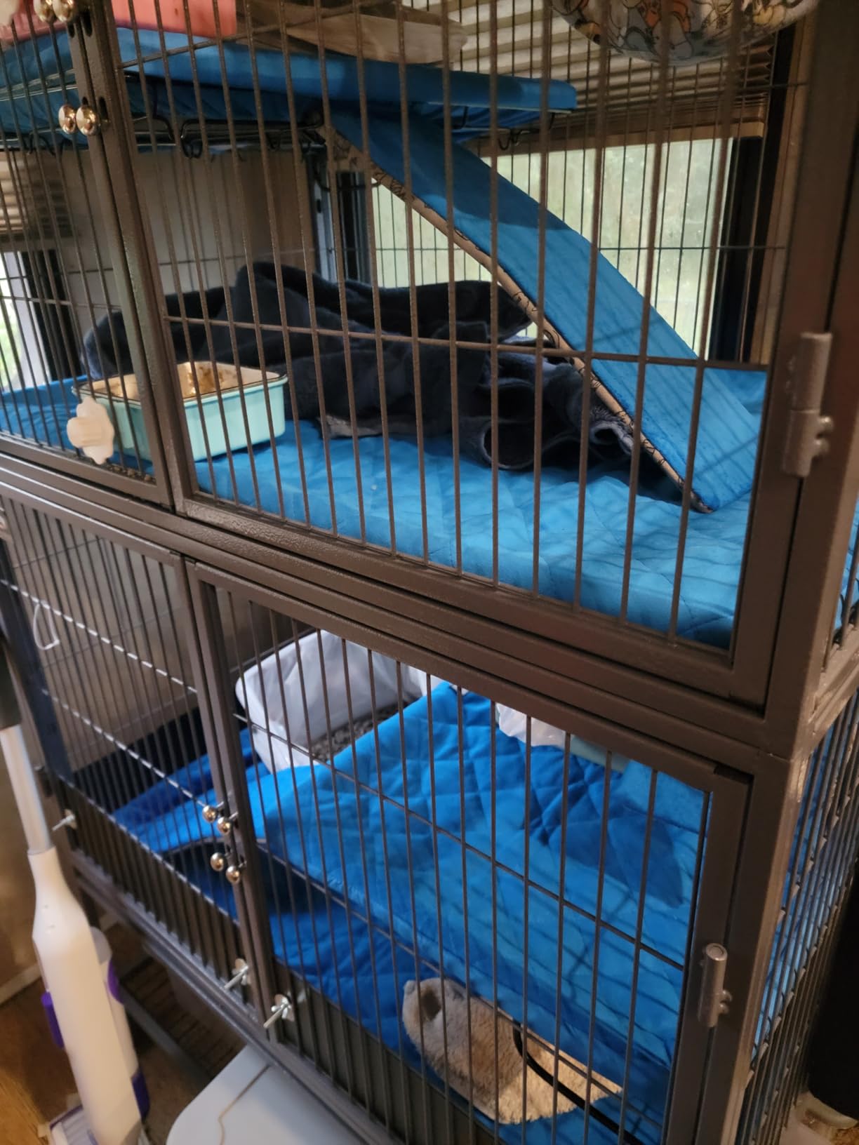 Paw Inspired Fitted Fleece Liner Set for Critter Nation 2-Story Cage, Gray | Double Unit Combo Pack for Ferret Nation/Critter Nation Cage, For Ferrets, Rats, Chinchillas, Hedgehogs, Small Animals, Pets customer photo 2