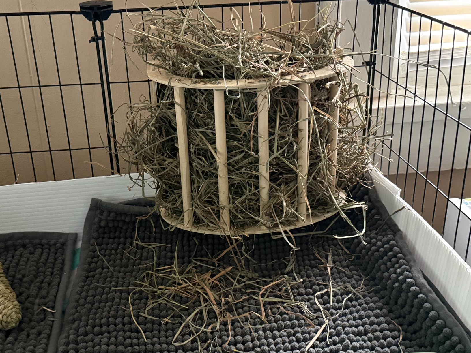 Unicorn Catcher Wooden Guinea Pig Hay Feeder, Large Hanging Rabbit Rack | Bunny Hay Holder Featuring A Large Capacity Wooden Design For Organized Feeding In Chinchilla And Ferret Cages customer photo 1