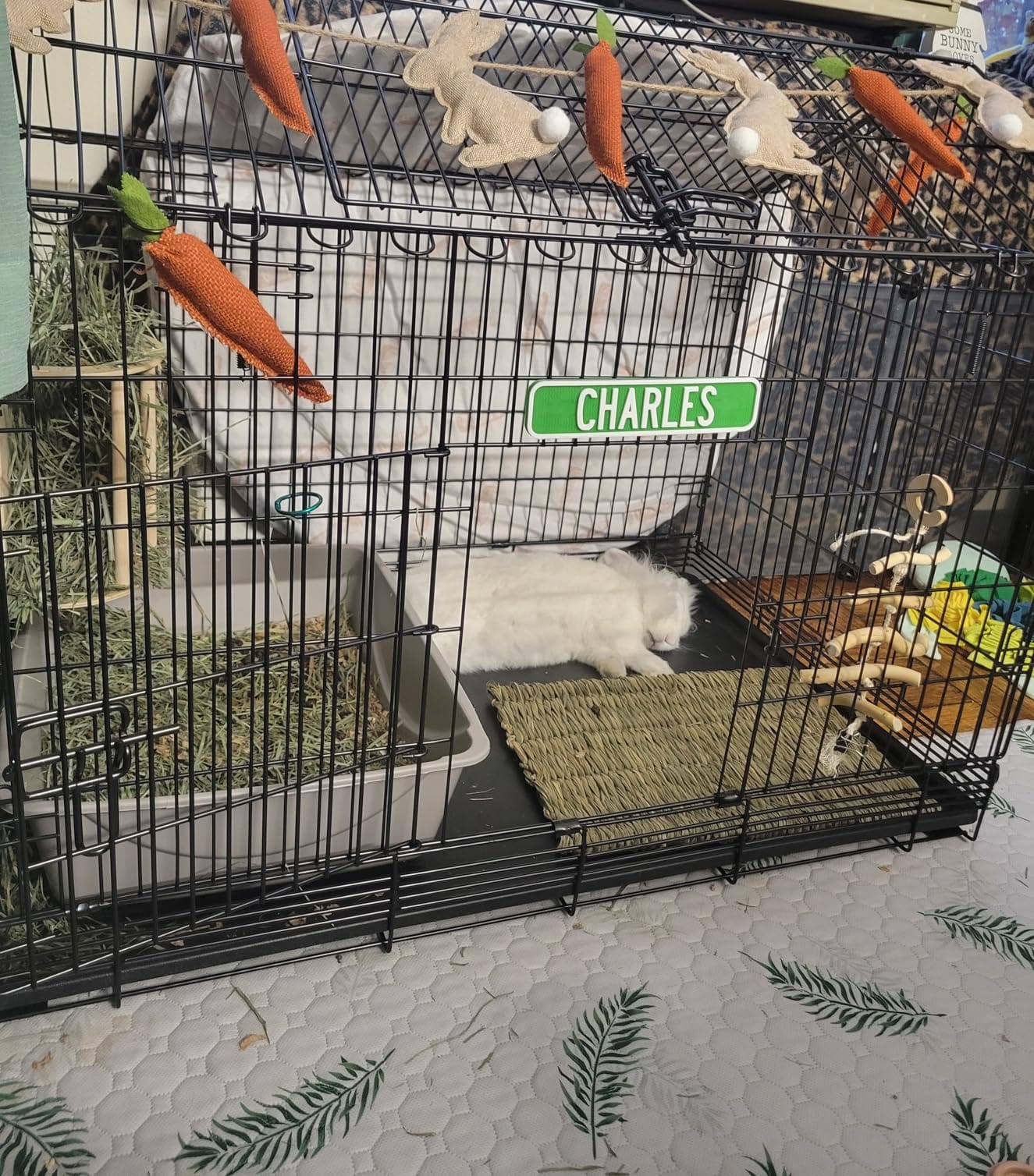 Unicorn Catcher Wooden Guinea Pig Hay Feeder, Large Hanging Rabbit Rack | Bunny Hay Holder Featuring A Large Capacity Wooden Design For Organized Feeding In Chinchilla And Ferret Cages customer photo 2