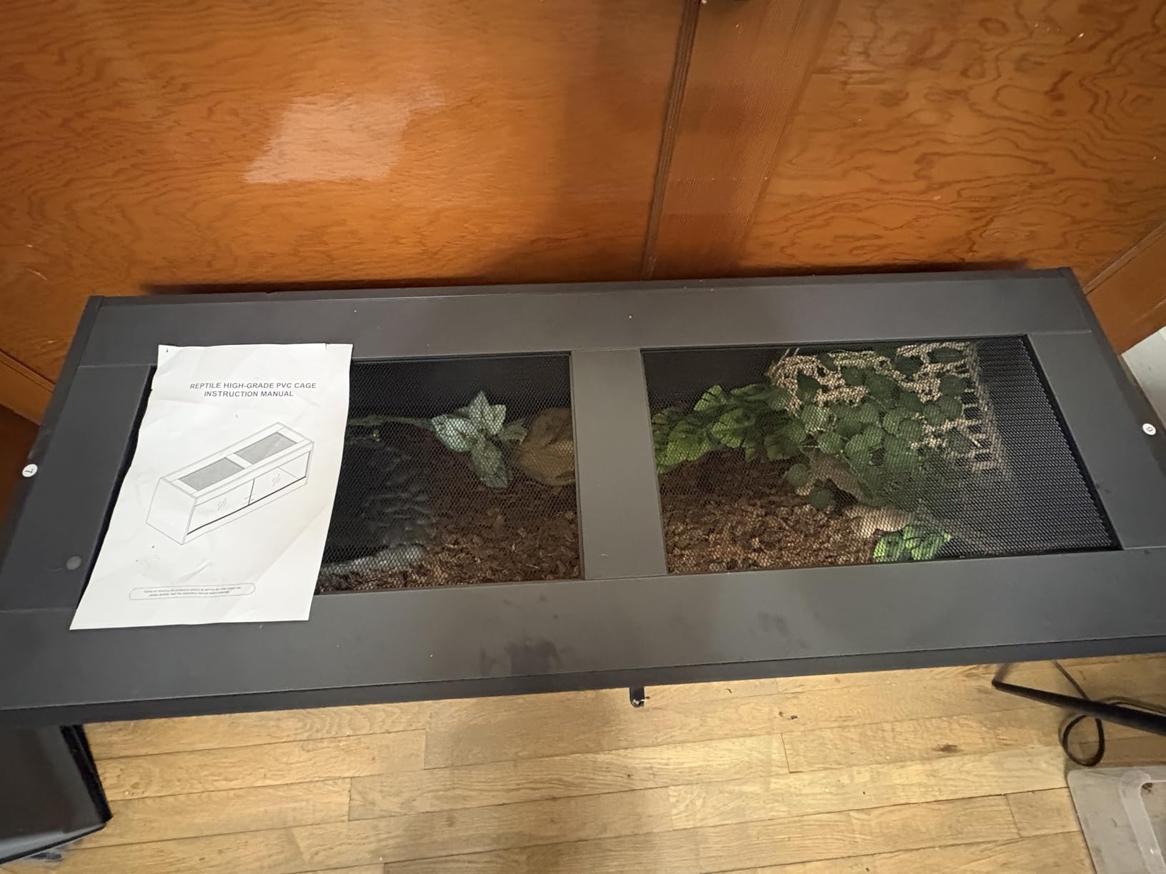 REPTI ZOO 120 Gallon PVC Reptile Tank Terrarium, 48x24x24 Reptile Terrarium for Ball Python Snake Bearded Dragon Gecko, Large Reptile Glass Tank with Sliding Door & Screen Ventilation customer photo 1