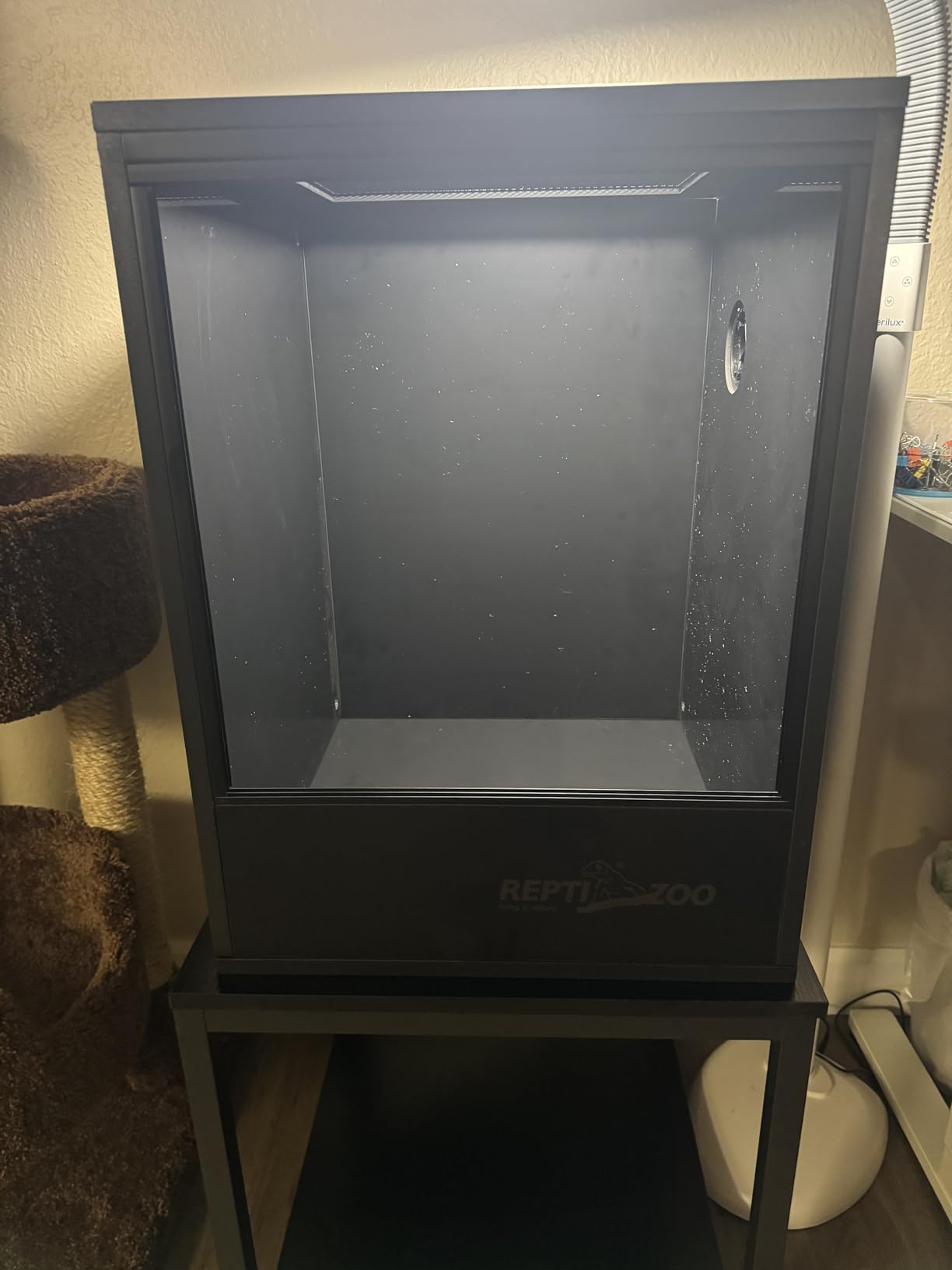 REPTI ZOO 30 Gallon PVC Tall Reptile Tank, 18x18x24 Reptile Terrarium for Frog Lizard Gecko Chameleon Snake, Tropical Rainforest Habitat Enclosure with Sliding Door & Top Screen Ventilation customer photo 2