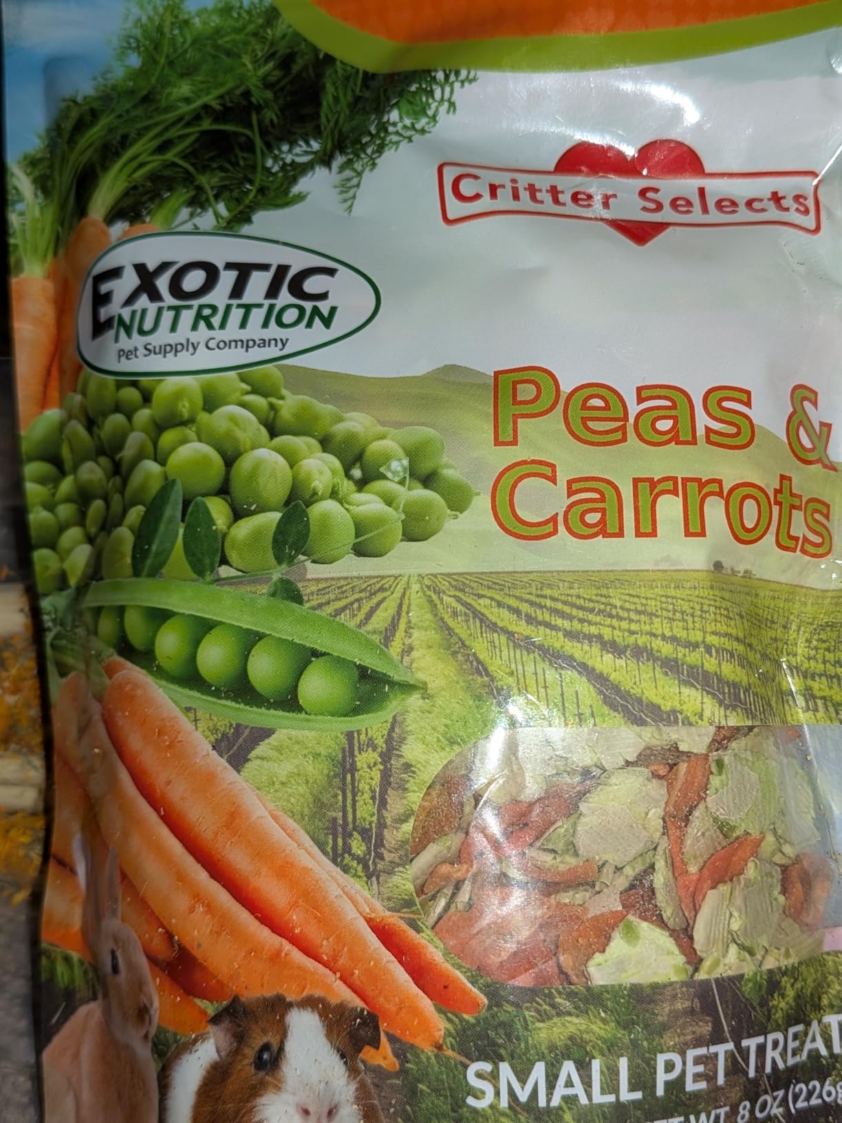 Exotic Nutrition Peas & Carrots 8 oz - Healthy Natural Mixed Dried Vegetable Treat for Rabbits customer photo 2