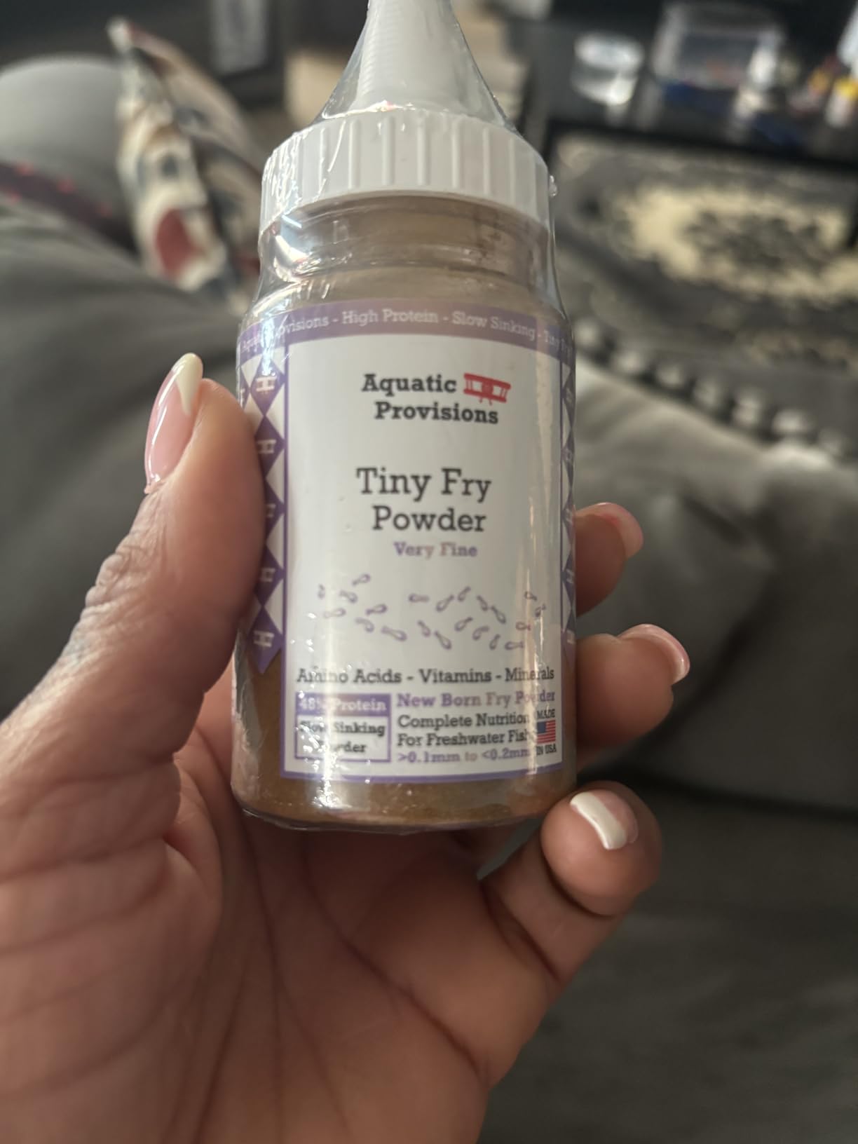 Aquatic Provisions Tiny Fry Fish Food 1.76 oz, Fine Powder for Newborn Aquarium Fish customer photo 2